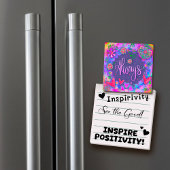 Altijd Paarse bloemenhart Inspirerend Trendy Magneet