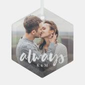 Altijd Persoonlijke paren met Manuscript - Foto Glas Ornament (Voorkant)