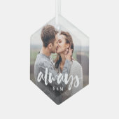 Altijd Persoonlijke paren met Manuscript - Foto Glas Ornament (Voorkant links)