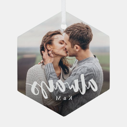 Altijd Persoonlijke paren met Manuscript - Foto Glas Ornament (Achterkant)