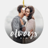 Altijd Persoonlijke paren met Manuscript - Foto Keramisch Ornament (Achterkant)