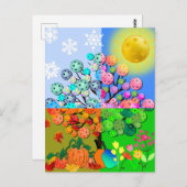 Altijd Pickleball Season Winter Spring Summer Herf Briefkaart (Voorkant / Achterkant)