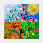 Altijd Pickleball Season Winter Spring Summer Herf Keramisch Ornament (Achterkant)
