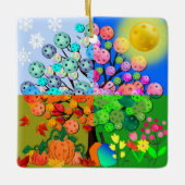 Altijd Pickleball Season Winter Spring Summer Herf Keramisch Ornament (Voorkant)