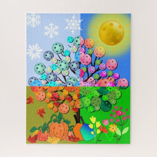 Altijd Pickleball Season Winter Spring Summer Herf Legpuzzel (Verticaal)