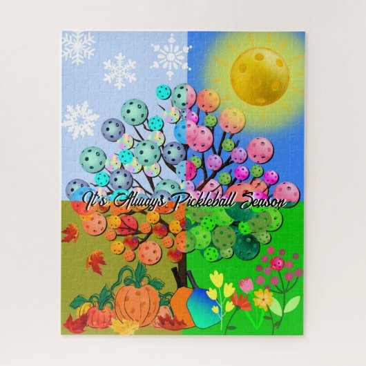 Altijd Pickleball Season Winter Spring Summer Herf Legpuzzel (Verticaal)