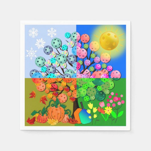 Altijd Pickleball Season Winter Spring Summer Herf Servet (Voorkant)