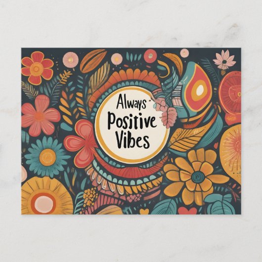 Altijd positieve vibes briefkaart (Voorkant)
