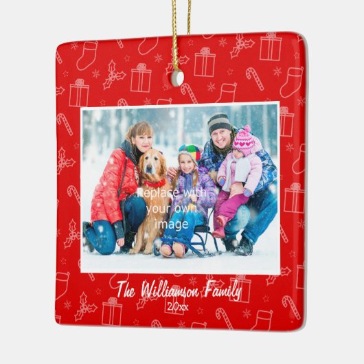 Altijd prettige kerstfoto keramisch ornament (Links)