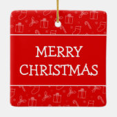 Altijd prettige kerstfoto keramisch ornament (Achterkant)