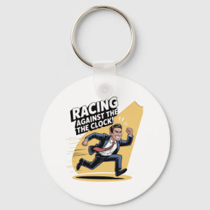 Altijd racen tegen de klok sleutelhanger