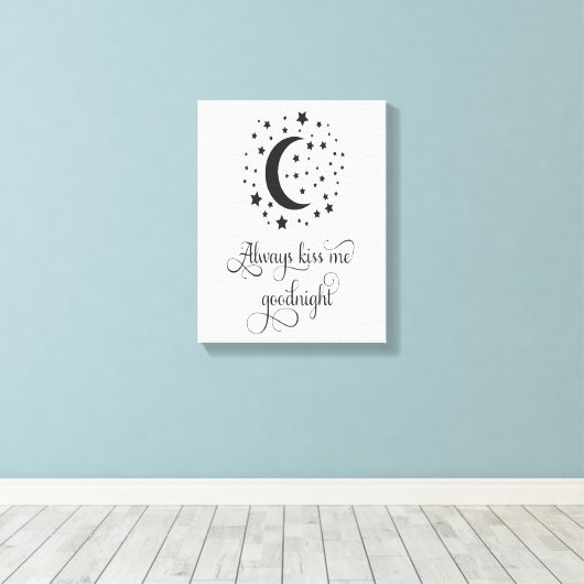 Altijd 's Avonds een Kus Wand Kunst Canvas Afdruk (Insitu (Houten vloer))