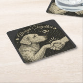 Altijd samen"  hondenvriendschap kartonnen onderzetters (Schuin)