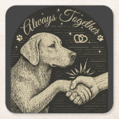Altijd samen"  hondenvriendschap kartonnen onderzetters (Voorkant)