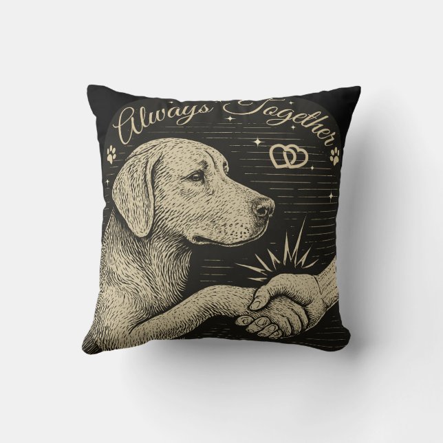 Altijd samen"  hondenvriendschap kussen (Achterkant)