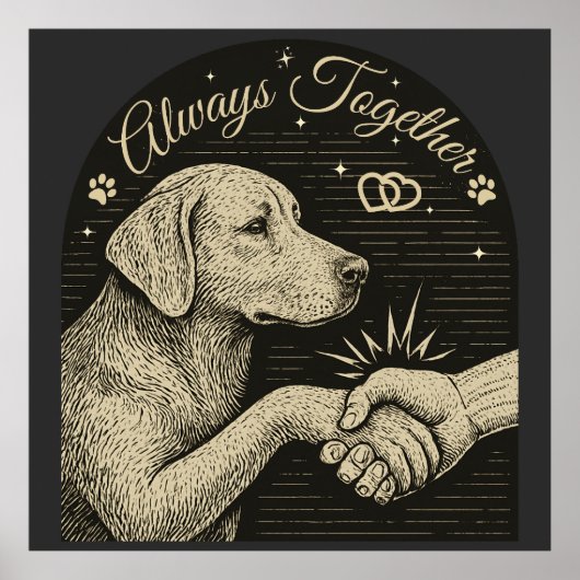Altijd samen"  hondenvriendschap poster (Voorkant)