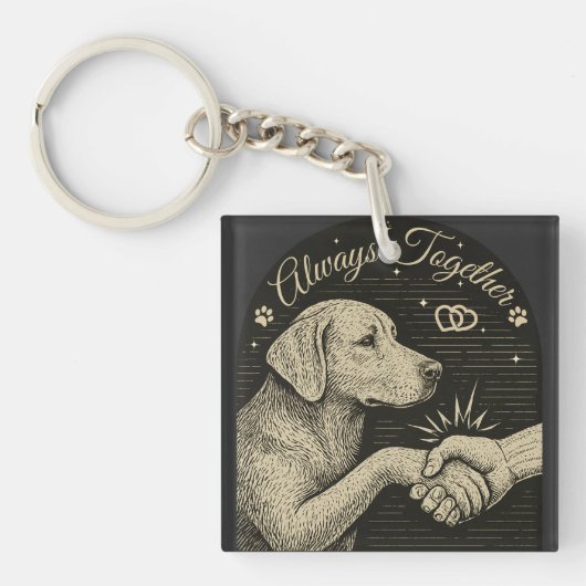 Altijd samen"  hondenvriendschap sleutelhanger (voorkant)