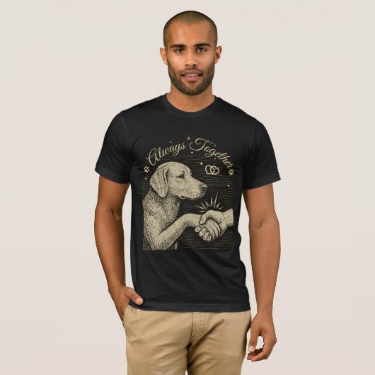 Altijd samen"  hondenvriendschap t-shirt (Voorkant volledig)