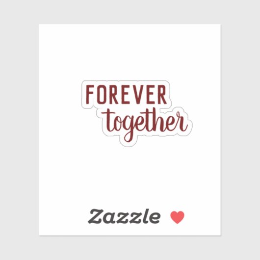 Altijd samen in rode tekst, Valentijnse versie Sticker (Vel)