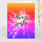 Altijd schitteren Motivatie roze, Paarse sinaasapp Kaart (Gele Bloem)