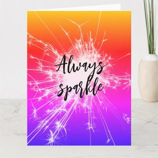 Altijd schitteren Motivatie roze, Paarse sinaasapp Kaart (Voorkant)