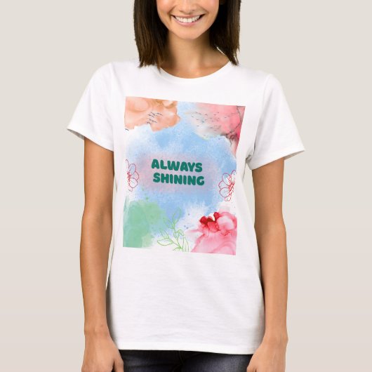 Altijd Schitterende Bloemige Kunst Dames T-Shirt (Voorkant)