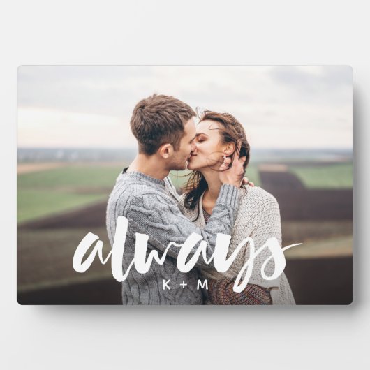 Altijd Script Overlay Persoonlijke Foto van Koppel Fotoplaat (voorkant)