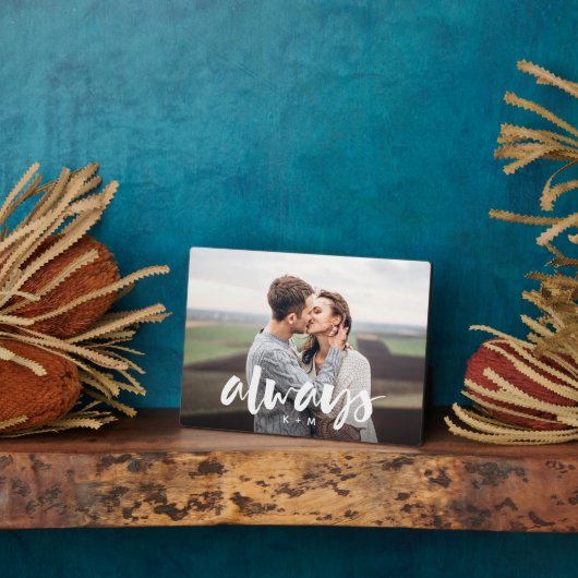 Altijd Script Overlay Persoonlijke Foto van Koppel Fotoplaat (Zijkant)