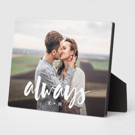 Altijd Script Overlay Persoonlijke Foto van Koppel Fotoplaat (Zijkant)