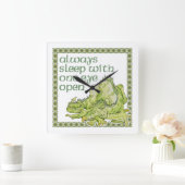 Altijd slapen met één oog open vierkante klok (Huis)