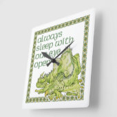 Altijd slapen met één oog open vierkante klok (Hoek)