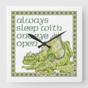 Altijd slapen met één oog open vierkante klok