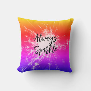 Altijd Sparkle motivatie - Roze Paarse Sinaasappel Kussen