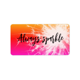 Altijd Sparkle Vuurwerk Sticker – Roze Sinaasappel