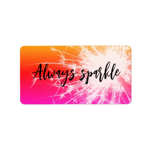 Altijd Sparkle Vuurwerk Sticker – Roze Sinaasappel (Voorkant)