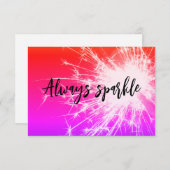 altijd sparkler paars sinaasappel bedankkaart (Voorkant / Achterkant)