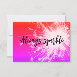 altijd sparkler paars sinaasappel bedankkaart