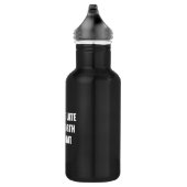 Altijd te laat, maar de wachttijd waard waterfles  (Rechts)