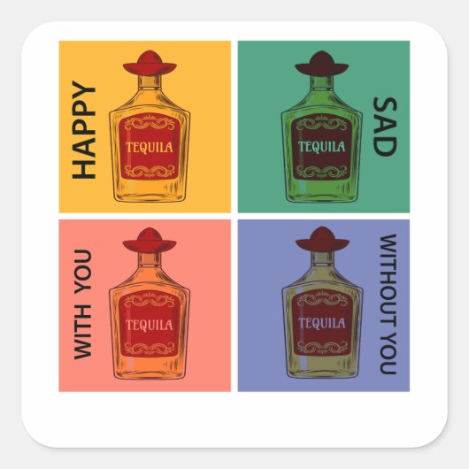 Altijd Tequila Vierkante Sticker (Voorkant)