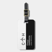 Altijd tijd om te vliegen Vliegtuig Half-Black Rei Bagagelabel (Voorkant verticaal)