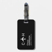 Altijd tijd om te vliegen Vliegtuig Half-Black Rei Bagagelabel (Achterkant verticaal)