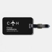 Altijd tijd om te vliegen Vliegtuig Half-Black Rei Bagagelabel (Achterkant horizontaal)