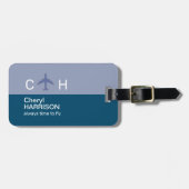 'Altijd tijd om te vliegen' Vliegtuigreizen Bagagelabel (Voorkant horizontaal)