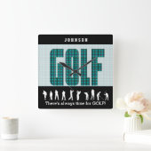 Altijd tijd voor golf vierkante klok (Huis)