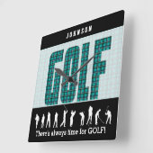 Altijd tijd voor golf vierkante klok (Hoek)