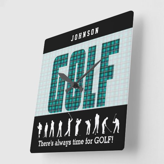 Altijd tijd voor golf vierkante klok (Hoek)