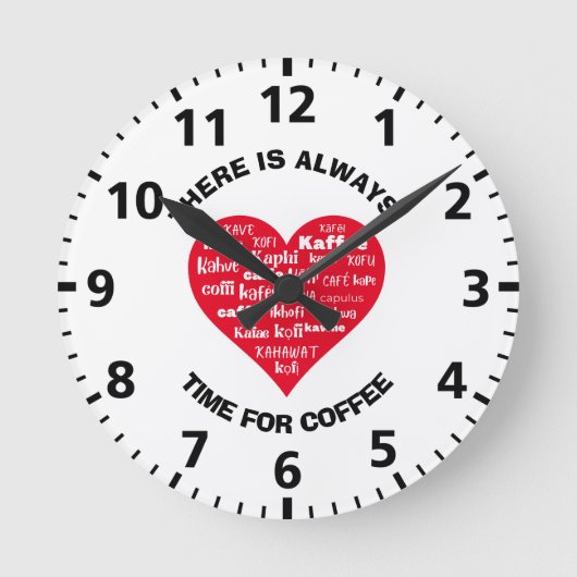 Altijd tijd voor koffie ronde klok (Voorkant)