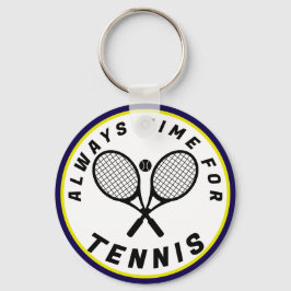 Altijd tijd voor tennis sleutelhanger