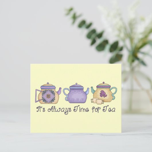 Altijd tijd voor thee briefkaart (Staand voorkant)