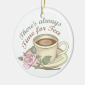 Altijd tijd voor thee keramisch ornament (Links)